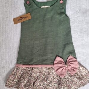 Sage Blossom Bow Dress