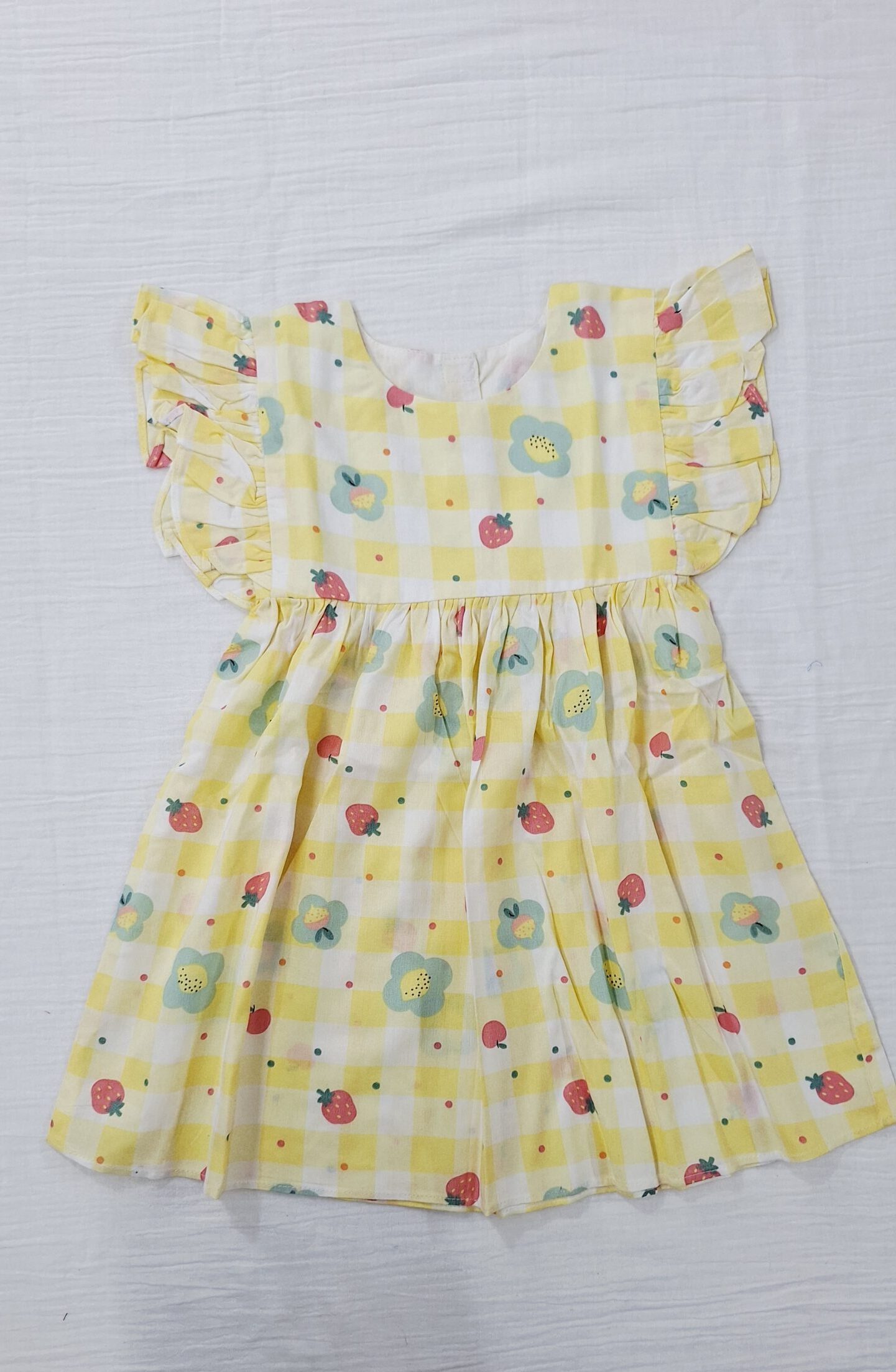 Sunny Strawberry Ruffle Dress