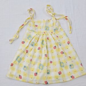 Sunny Strawberry Tie-Up Dress
