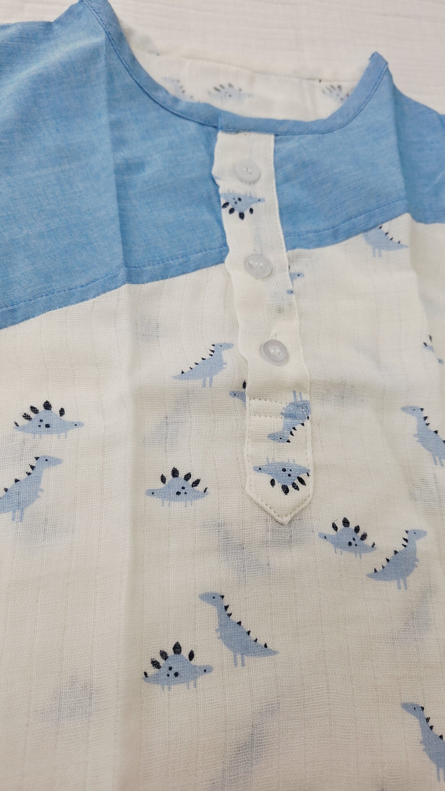 Little Dino assymetric Blue Co-ord Set - Image 4