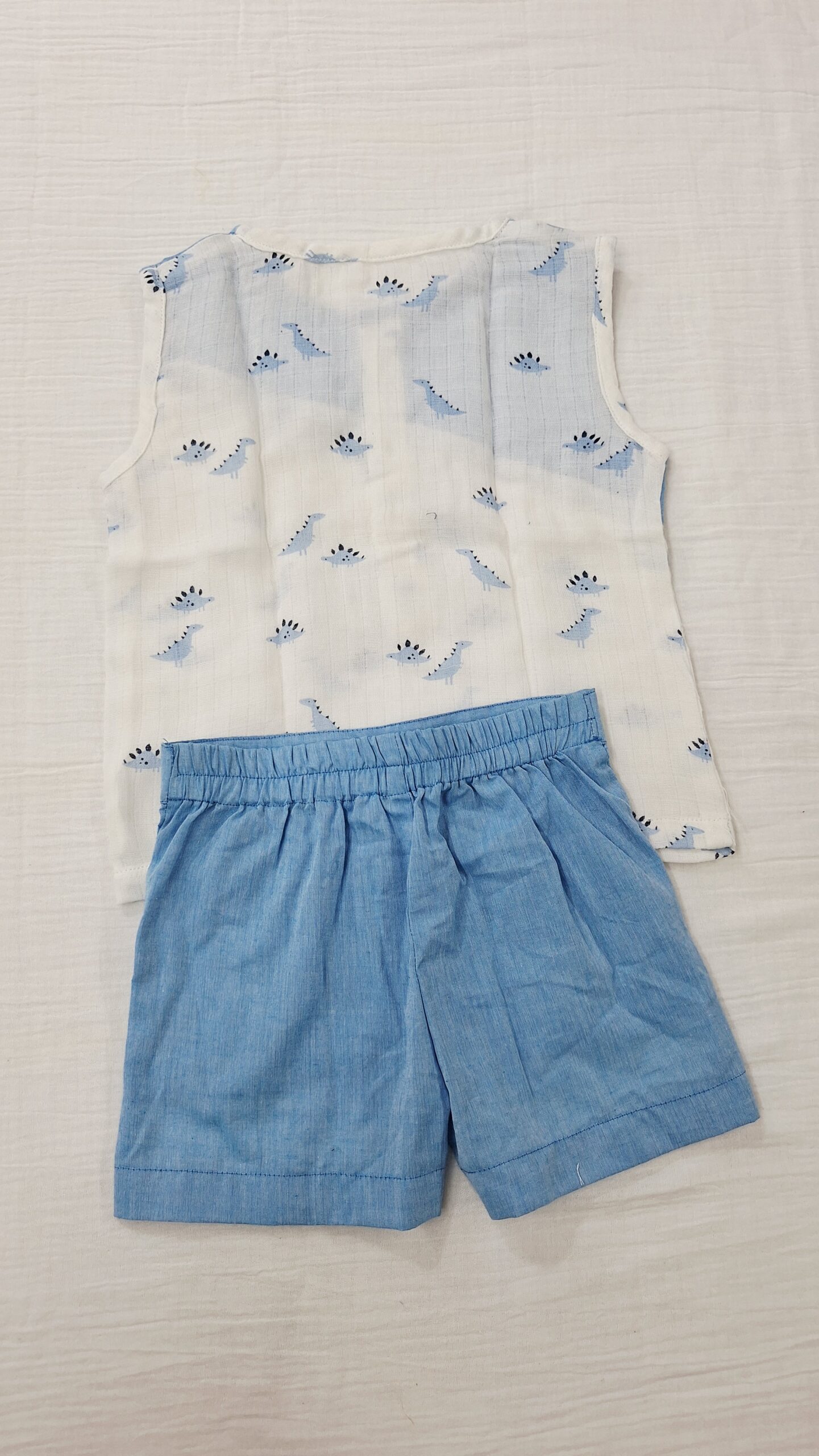 Little Dino assymetric Blue Co-ord Set - Image 3