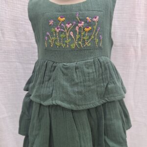 Sage Meadow Embroidered Tiered Frock