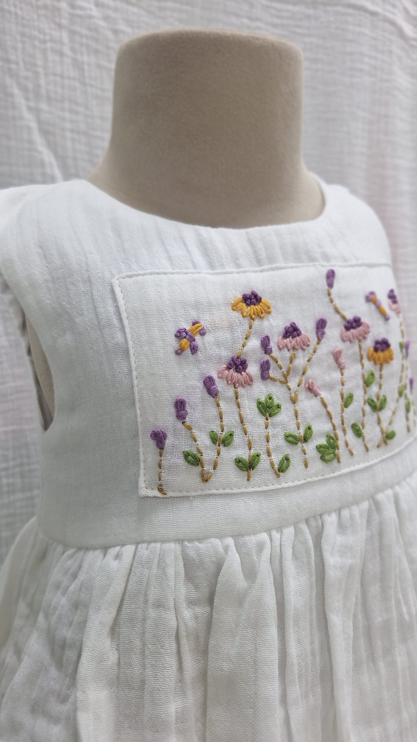 White Meadow Embroidered Tiered Frock - Image 5