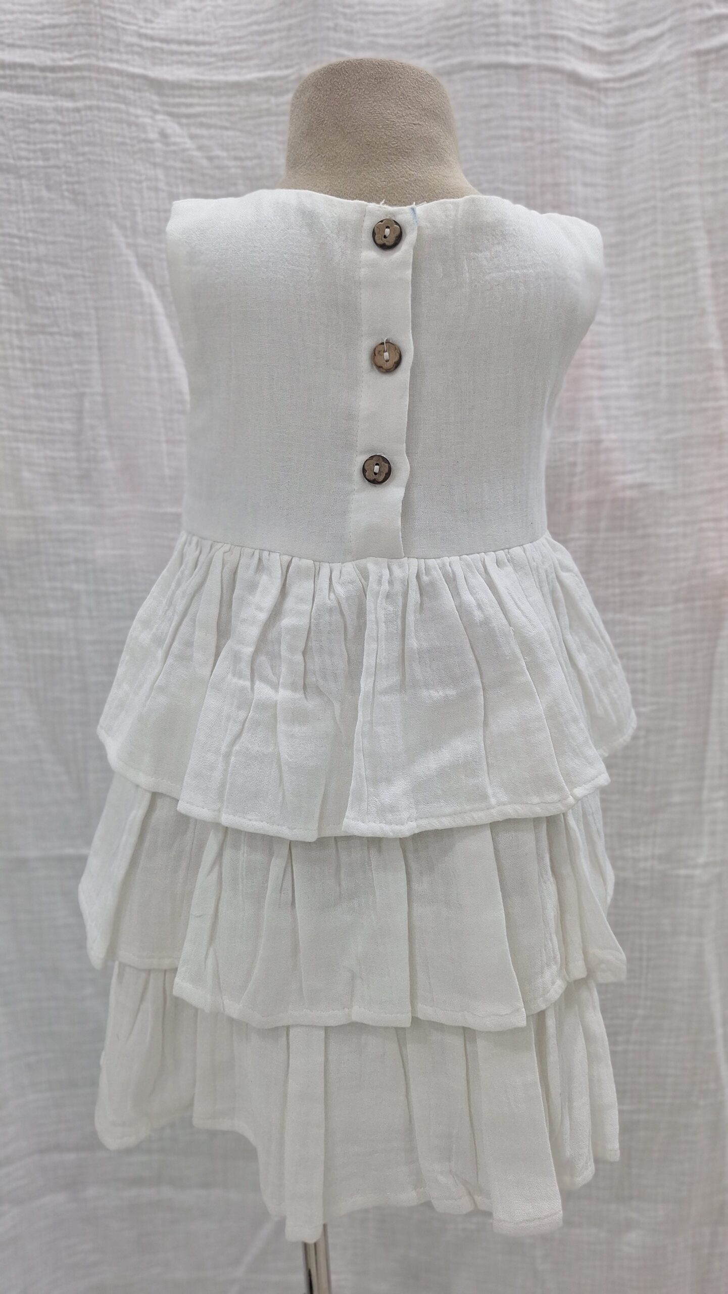 White Meadow Embroidered Tiered Frock - Image 3
